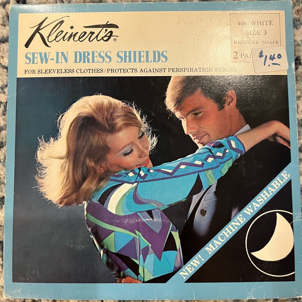 Kleinerts sew-in dress shields, protects clothing - qty 2